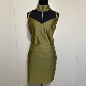 Chic Olive Skort with Matching Sleeveless Top Set